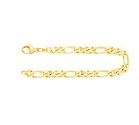 EDELIND 8 Karat / 333 Gold Armband Herren 5.3 mm Bracelet Figarokette diamantiert Gliederung 3+1 Gelbgold Länge 22cm Armkette mit Karabinerverschluss inkl Schmuck Geschenk Box Made in Germany