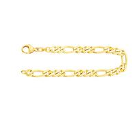 EDELIND 8 Karat / 333 Gold Armband Herren 5.3 mm Bracelet Figarokette diamantiert Gliederung 3+1 Gelbgold Länge 19cm Armkette mit Karabinerverschluss inkl Schmuck Geschenk Box Made in Germany