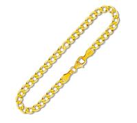 EDELIND Armband Herren 585 Echt Gold 3,9 mm Armkette Panzerkette 14K Gelbgold L 19cm Bracelet Goldarmband mit Schmuck Geschenk Box Made in Germany