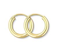 EDELIND Creolen Gold 585 Echtgold 15 mm - kleine Ohrringe 2.5 mm breit - für Damen, Kinder, Herren - mit edler Geschenkbox