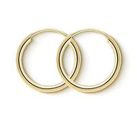 EDELIND Creolen Gold 750 Echtgold 15 mm - kleine Ohrringe 1.3 mm breit Gelbgold - für Damen, Kinder - mit edler Geschenkbox