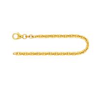 EDELIND Feines Armband Damen Herren 333 375 585 Echt Gold 3 mm Ankerkette diamantiert 8 9 14K Gelbgold Armkette Goldarmband mit Schmuck Geschenkbox