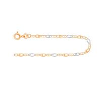 EDELIND Feines Armband Damen Herren 333 Echt Gold 2.1 mm Panzerstegkette 8K Bicolor in Gelbgold/Weißgold Armkette L 18.5 cm Goldarmband mit Schmuck Geschenkbox