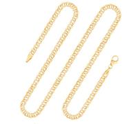 EDELIND Goldkette Damen Herren 585 Echtgold - 3.9 mm Zwillingspanzerkette Gelbgold 50 cm - mit stilvoller Geschenkbox
