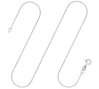 EDELIND Goldkette Damen Herren Halskette 1.1 mm Panzerkette flach 750 aus Weißgold Echtgold Kette Gold Länge 45 cm, Gewicht ca. 2,1 g, Made in Germany