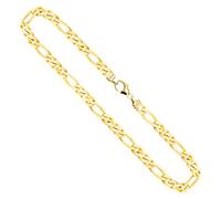 EDELIND Goldkette, Figarokette diamantiert Gelbgold 750/18 K, Länge 55 cm, Breite 5.3 mm, Gewicht ca. 45.7 g., NEU