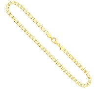 EDELIND Goldkette Herren 585 Echtgold Breite 5 mm Panzerkette Facettiert 14 Karat Gold Länge 60cm Gewicht ca. 16.1 g Halskette mit Schmuck Geschenk Box