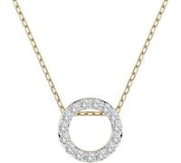 EDELIND Halskette Weißgold 585 mit 15 Diamanten 0.09 ct - Runder Anhänger Gold, Länge 45 (42+3) cm - Collier Damen