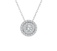 EDELIND Halskette Weißgold 585 mit 31 Diamanten 0.24 ct - Runder Anhänger Gold, Länge 45 (42+3) cm - Collier Damen