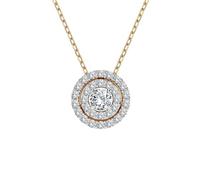 EDELIND Halskette Weißgold 585 mit 31 Diamanten 0.24 ct - Runder Anhänger Gold, Länge 45 cm - Collier Damen