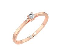 EDELIND Solitär Ring Rosegold 585 mit 0.1 ct Diamant - Klassischer Verlobungsring für Damen, Größe 64 (Ø20.4 mm), mit edler Schmuckbox