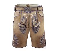 Edelnice Trachtenmode Bayerische Traditionelle Krachlederne Kurze Lederhose Toni aus weichem Ziegenleder inkl. Gürtel Gr. 44-68 (62)