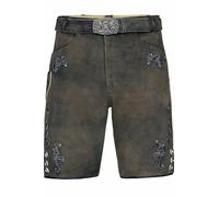 Edelnice Trachtenmode Bayerische Traditionelle Kurze Lederhose Lothar mit passendem Trachtengürtel aus Ziegenleder Gr. 44-68 (as3, Numeric, Numeric_56, Regular, Regular)