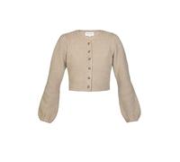 Edelnice Trachtenmode Damen Trachten Strickjacke Isa in Creme oder Schwarz Gr. 32-48 (Creme, 40)