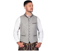 Edelnice Trachtenmode elegante Trachten Weste Karl aus Wolle in grau Gr. 46-62 (DE/NL/SE/PL, Numerisch, 52, Regular, Regular, Grau)