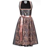 Edelnice Trachtenmode Exklusives Designer Midi Dirndl Beatrice inkl. Spitzendirndlschürze und Charivari Gr. 32-54 (52)