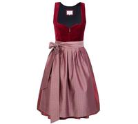 Edelnice Trachtenmode Exklusives Designer Midi Dirndl Lilly Samt rot inkl. Dirndlschürze Gr. 32-54 (36)