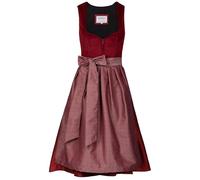 Edelnice Trachtenmode Exklusives Designer Midi Dirndl Luise Samt rot inkl. Dirndlschürze Gr. 32-54 (DE/NL/SE/PL, Numerisch, 34, Regular, Regular, rot)