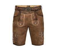 Edelnice Trachtenmode hochwertige Kurze Trachtenlederhose Markus aus Wildbockleder Gr. 46-66 (DE/NL/SE/PL, Numerisch, 60, Regular, Regular, Braun)