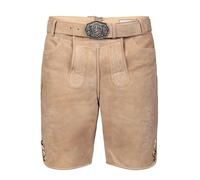 Edelnice Trachtenmode Kurze Wildbock Lederhose Balthasar hell beige mit Stickerei Gr. 44-64 (DE/NL/SE/PL, Numerisch, 52, Regular, Regular, Beige)