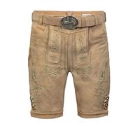 Edelnice Trachtenmode Kurze Wildbock Trachten Lederhose Adam inkl. Trachtengürtel aus Ziegenleder Gr. 44-64 (58)