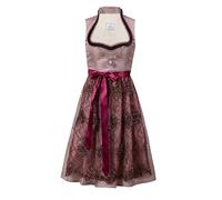 Edelnice Trachtenmode Midi Dirndl Stehkragen Alice 2-teilig mit Spitzenschuerze Gr. 32-54 (DE/NL/SE/PL, Numerisch, 38, Regular, Regular, rosa)