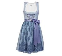 Edelnice Trachtenmode Mini Dirndl 2-teilig Cloe pastell hellblau mit Pailletten bestickter Spitzenschürze in verschiedenen Gr. (48)