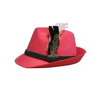 Edelnice Trachtenmode Trachten Filzhut mit echter Feder, Farbe pink