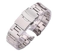Edelstahl-Armband 20mm 22mm Herren Metall gebürstet gebogenes Ende Uhrenarmband Uhrenzubehör
