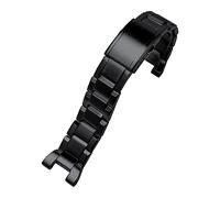 Edelstahl-Armband for Casio for GST-W300 for GST-400G for GST-B100 for GST-210 for S100D for S110D for W110 schwarzes Metall-Uhrenarmband (Color : Black)