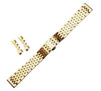 Edelstahl Armband Schmetterlingsschließe Gebogen für Tissot Le Locle T41 | Rundanstoß Metallband Massiv Ersatz Uhrenarmband Gebogen Casual Dress