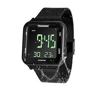 Edelstahl Armbanduhr für Männer und Jungen 10 ATM Wasserdicht, mit Stoppuhr und Wecker Funktionen, Doppelte Zeitzonenanzeige, 12/24 Stunden Format Wählbar