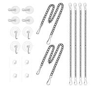Edelstahl Kette zum Aufhängen von Ketten aus schwarzem Metall | Rust-resistant black metal hanging chain kit with safety hooks, featuring 50-inch and 10-inch lengths for hanging decor.
