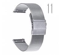 Edelstahl Mesh Uhrenarmband 12mm Silber, Schnellverschluss, Verstellbar