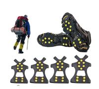 Edelstahl Schuhspikes mit 10 Zähnen zum Überziehen für Schnee EIS, Anti Rutsch Ice Grips für Wandern Winter Größe 35-47. Steigeisen Antirutsch gegen Glatteis für Wanderschuhe Bergschuhe Outdoor.