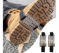 Edelstahl Schuhspikes mit 26 Zähne, Spikes für Schuhe Winter, Verstellbare für 34-48, Antirutsch Schneeketten, Anti Rutsch Eiskrallen (10x5 cm, Paar, 1)
