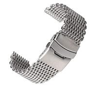 Edelstahl-Uhrband Herren Sportarmband Silber 18mm/20mm/22mm/24mm Edelstahl Milanese Shark Mesh Uhrenarmband Mesh Metall Armband Armband for Uhr(20mm)