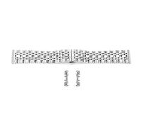 Edelstahl-Uhrenarmband, silberfarben, massiv, verstellbarer Schmetterlingsverschluss - Ersatz-Uhrenarmband, hochwertiges Metallarmband mit ergonomischem Design für den täglichen (Ich verallgemeinere.)