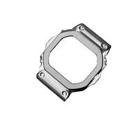 Edelstahl-Uhrenarmbandgehäuse, passend for G-SHOCK 3229, passend for Casio DW5600, GW-B5600, GW-M5610, modifiziertes Armband mit roter unterer Lünette(Silver case,5610 Series)