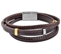 Edelstahlarmband ADELIA´S "Unisex Armband aus Edelstahl" Gr. 19, braun silber gold, Armbänder, Herren, 19, Edelstahl, Edelstahlarmband (56152205-19) braun silber gold