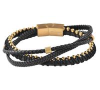 Edelstahlarmband ADELIA´S "Unisex Armband aus Edelstahl" Gr. 19, schwarz gold, Armbänder, Herren, 19, Edelstahl, Edelstahlarmband (77151429-19) schwarz gold