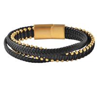 Edelstahlarmband ADELIA´S "Unisex Armband aus Edelstahl" Gr. 19, schwarz gold, Armbänder, Herren, 19, Edelstahl, Edelstahlarmband (53101052-19) schwarz gold