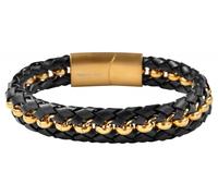 Edelstahlarmband ADELIA´S "Unisex Armband aus Edelstahl" Gr. 23, gold (schwarz gold), Armbänder, Herren, 23, Edelstahl, Edelstahlarmband (90547610-23) schwarz gold