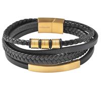 Edelstahlarmband ADELIA´S "Unisex Armband aus Edelstahl" Gr. 23, schwarz gold, Armbänder, Herren, 23, Edelstahl, Edelstahlarmband (45294840-23) schwarz gold