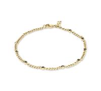 Edelstahlarmband COPENHAGEN STUDIOS "Schmuck Geschenk Edelstahl Armkette Glittery Cuban", gold (gelbgoldfarben, schwarz, schwarz), Armbänder, Damen, 21cm, Edelstahl, Edelstahlarmband, mit Strassstein 