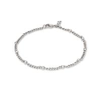 Edelstahlarmband COPENHAGEN STUDIOS "Schmuck Geschenk Edelstahl Armkette Glittery Cuban", silber (edelstahlfarben, kristallweiß, kristallweiß), Armbänder, Damen, 21cm, Edelstahl, Edelstahlarmband, mit