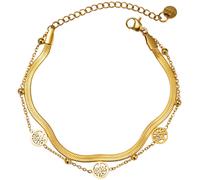 Edelstahlarmband FIRETTI "Schmuck Geschenk Edelstahl Armschmuck Armkette Baum des Lebens", gold (gelbgoldfarben), Armbänder, Damen, 22cm, Edelstahl, Edelstahlarmband, Made in Germany (25141638-0) gelb