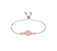 Edelstahlarmband FOSSIL "Schmuck Geschenk Edelstahl VAL MOSAIC DISC Vintage Glitz", rosa (roségoldfarben, rosa, kristallweiß, kristallweiß), Armbänder, Damen, 21,5cm, Edelstahl, Edelstahlarmband, mit 