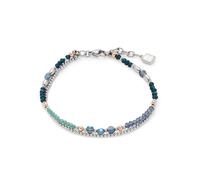 Edelstahlarmband LEONARDO "Natalina", bunt (edelstahlfarben, roségoldfarben, blau, grün, türkis), Armbänder, Damen, 20cm, Edelstahl, Edelstahlarmband, mit Glasperle (83482055-0) edelstahlfarben, roség