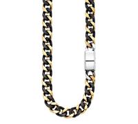Edelstahlkette BRUNO BANANI "Schmuck Geschenk breite Kette bicolor", gelbgoldfarben, schwarz, Halsketten, Herren, Edelstahl, L: 55 B: 12mm, Edelstahlkette, B:12mm (94282106-0) gelbgoldfarben, schwarz